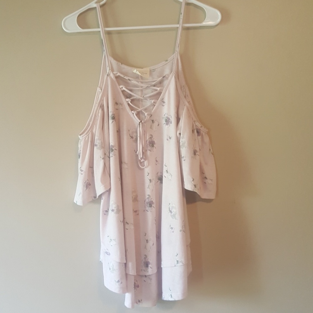Cute flowy cold shoulder summer shirt